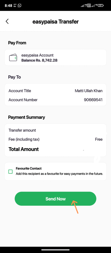 payment through easypaisa
