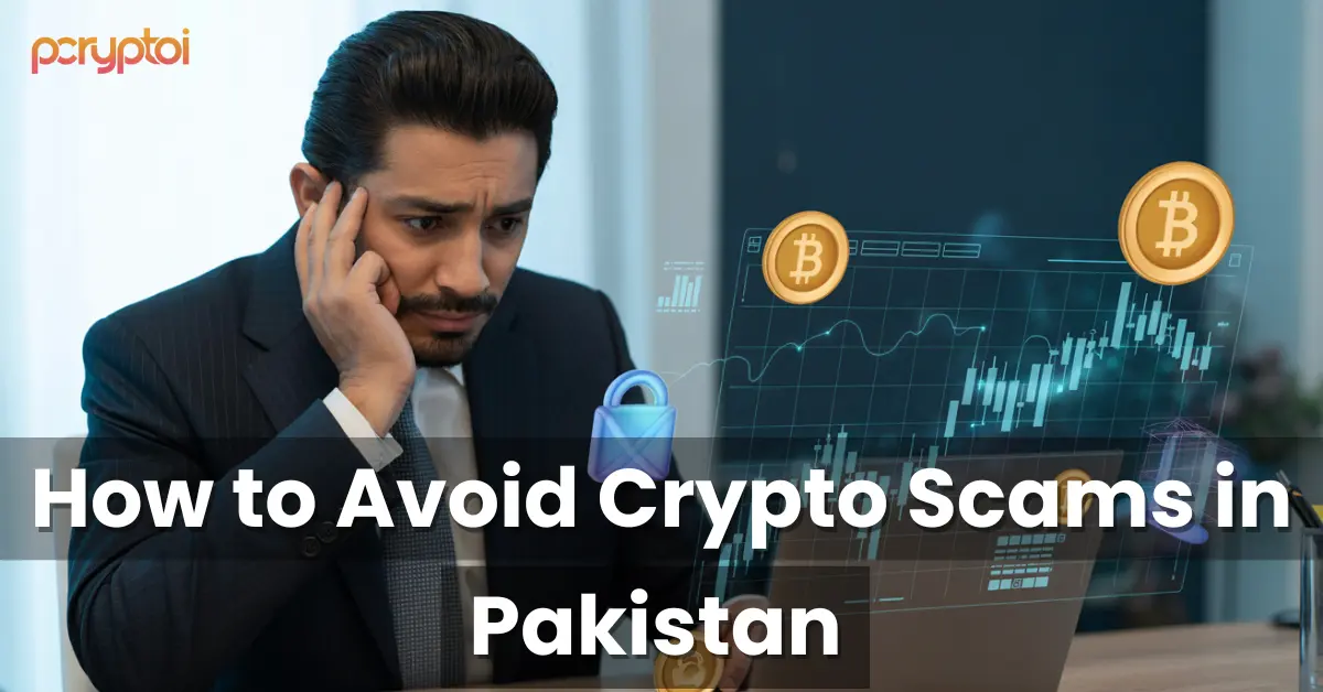 I sad man watching laptop and think about the crypto scams