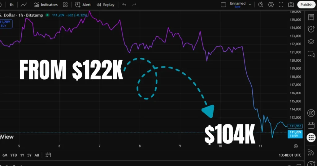 Bitcoin price drop chart 2025